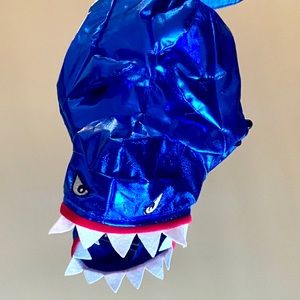 NWOT Metallic Blue Shark Costume for dog size small
